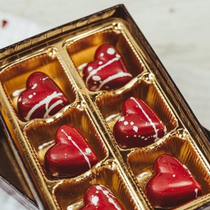 Chocolat et gâteau de Saint-Valentin