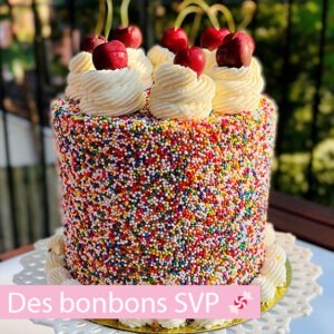 Gâteau d'anniversaire personnalisé à Montréal - Des Bonbons SVP - Pâtisserie Luxure Gourmande à LaSalle